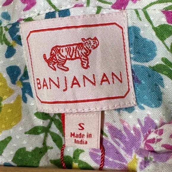 Banjanan Ebisu White Floral Blouse‎ Top Small - Picture 5 of 10